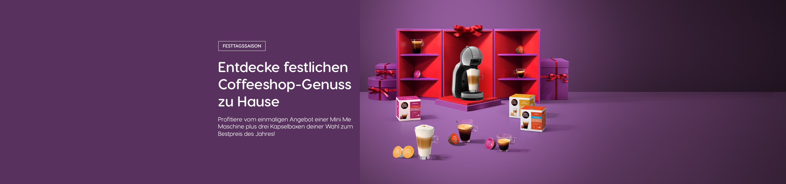 Angebot an Kaffeemaschine und Kaffeekapseln