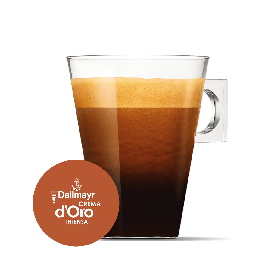 Dallmayr Crema d'Oro Intensa Tasse und Kaffekapsel - NESCAFÉ® Dolce Gusto®