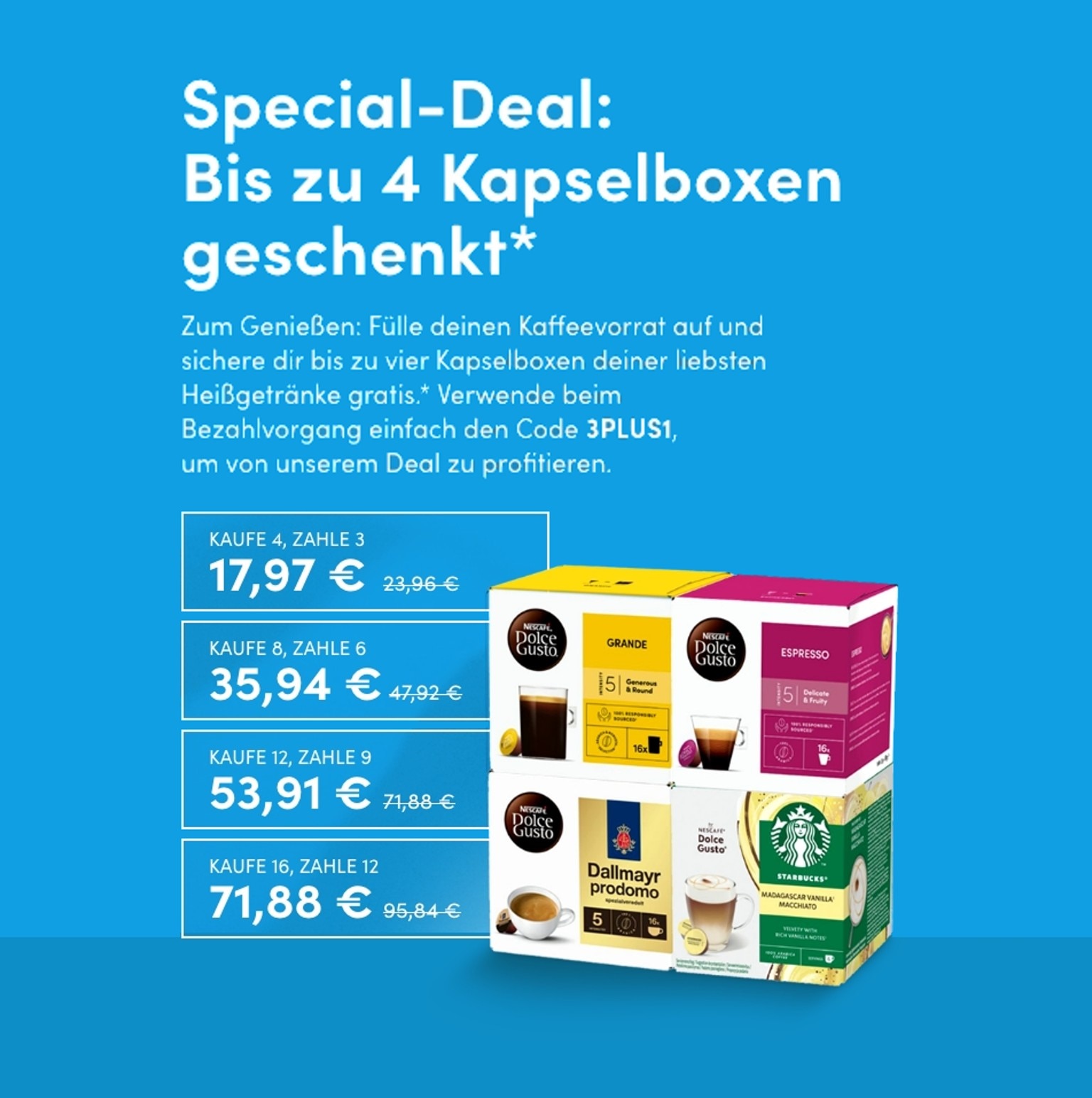 Sonderangebot für Kaffeekapseln