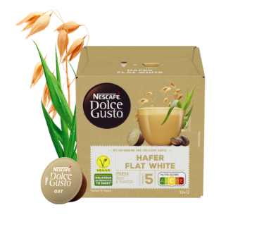 Vegane Hafer Flat White Kapsel mit Verpackung